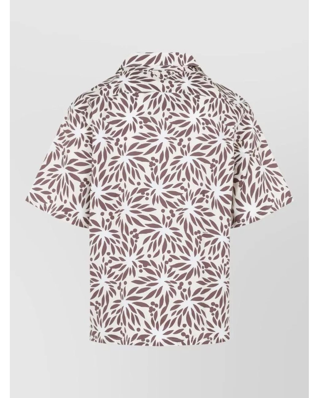 Prada White Silk Blend Printed Bowling Shirt for men