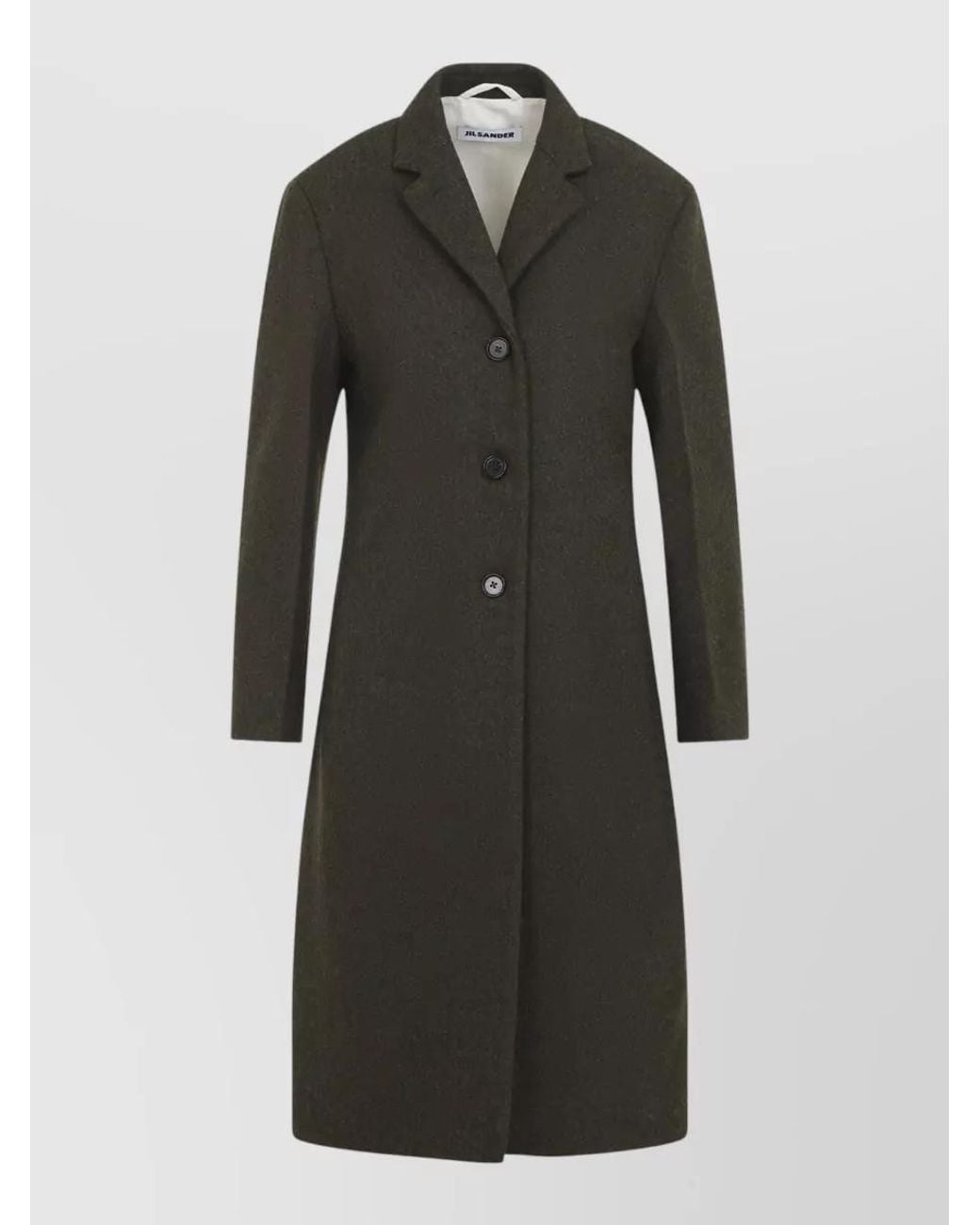 Jil Sander Black Single-Breasted Wool Coat