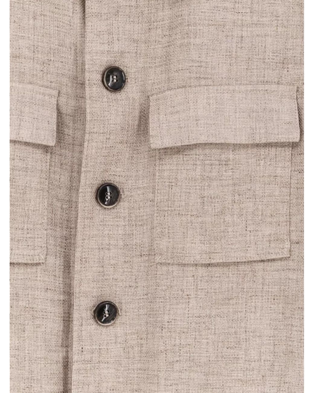 Boss Natural Virgin Wool Silk Linen Shirt Jacket for men