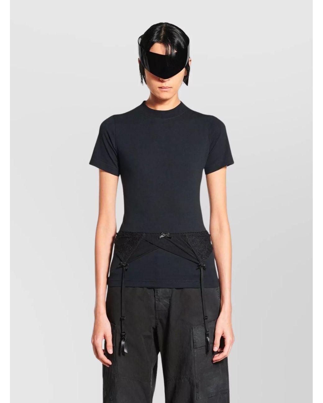 Balenciaga Black Ribbed Slim-Fit T-Shirt