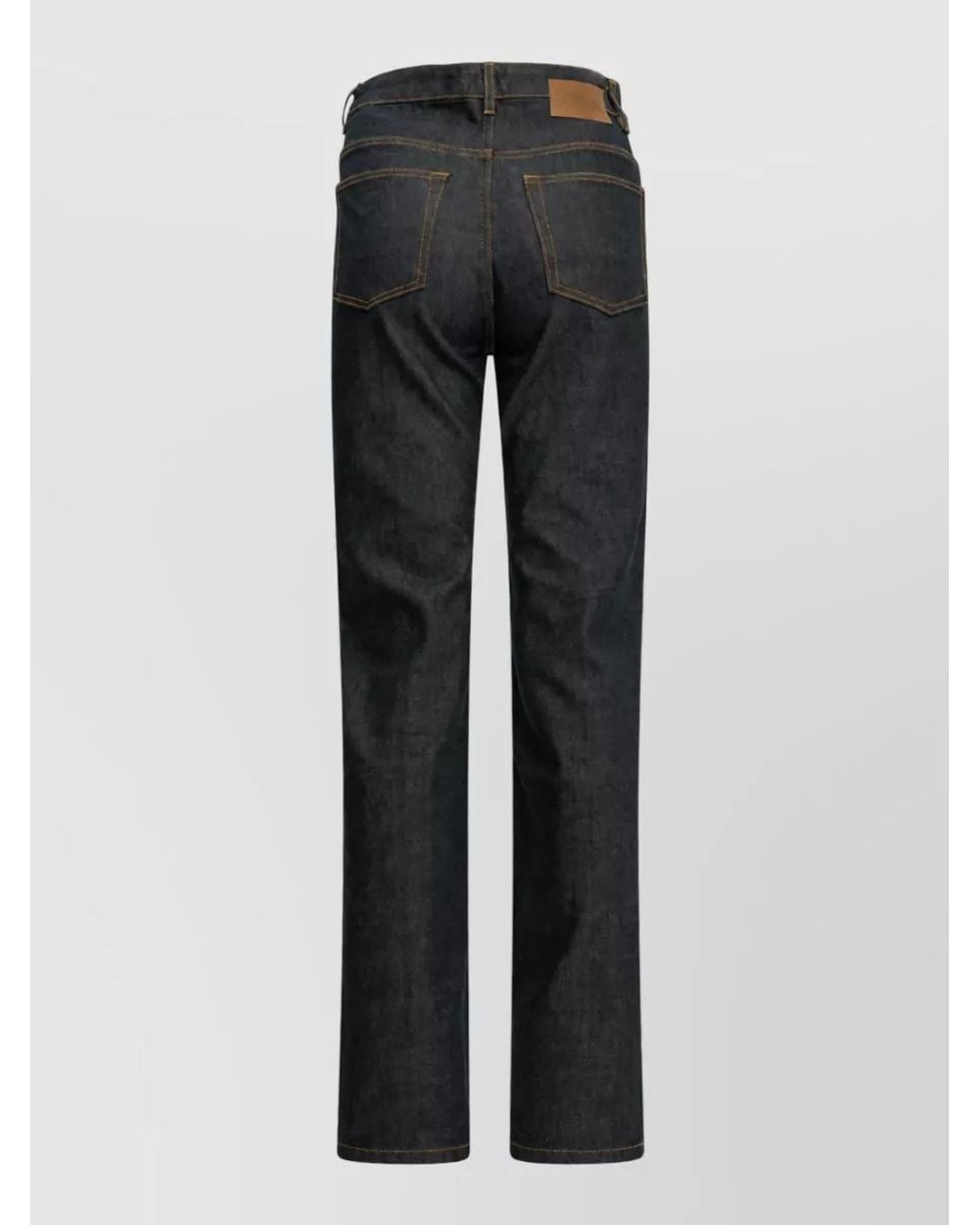 Ganni Black Denim High-Rise Pleated Straight-Leg Jeans