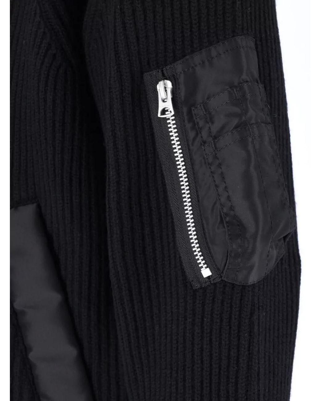 Sacai Black Wool Crewneck Jumper for men