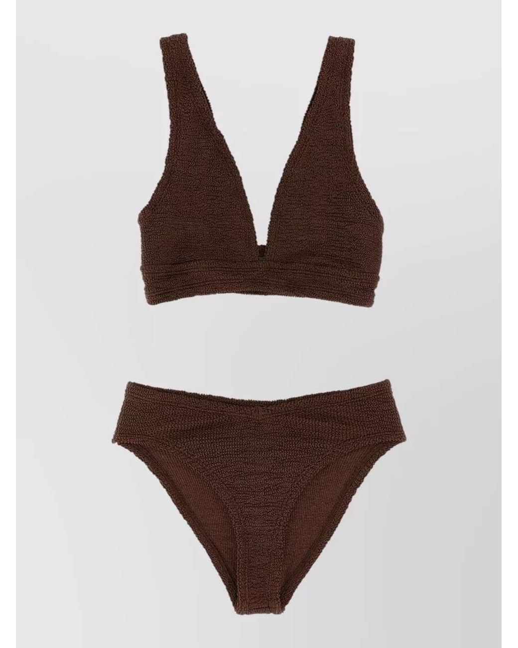 Hunza G Brown V-Neck Bikini