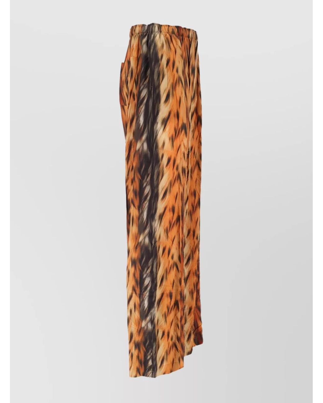 Balenciaga Orange Silk Wide-Leg Trousers