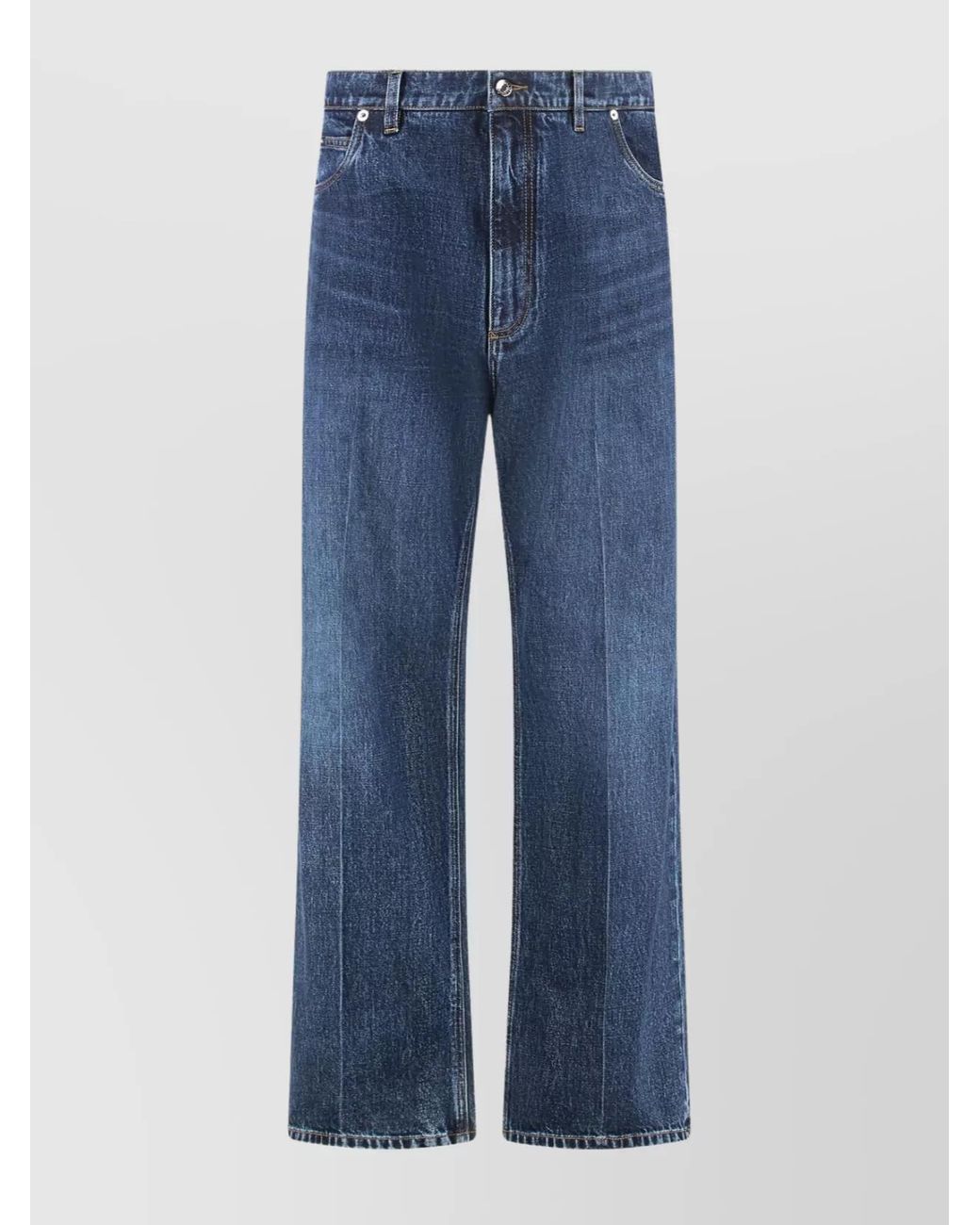 Dolce & Gabbana Blue Cotton Wide-Leg Jeans for men