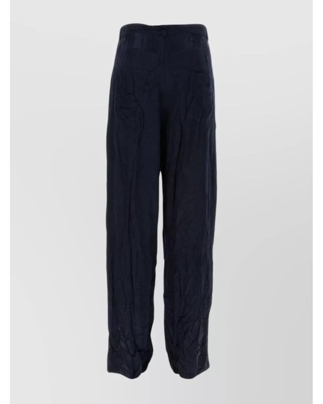 Balenciaga Blue Satin Flared Hem Wide-Leg Pant for men