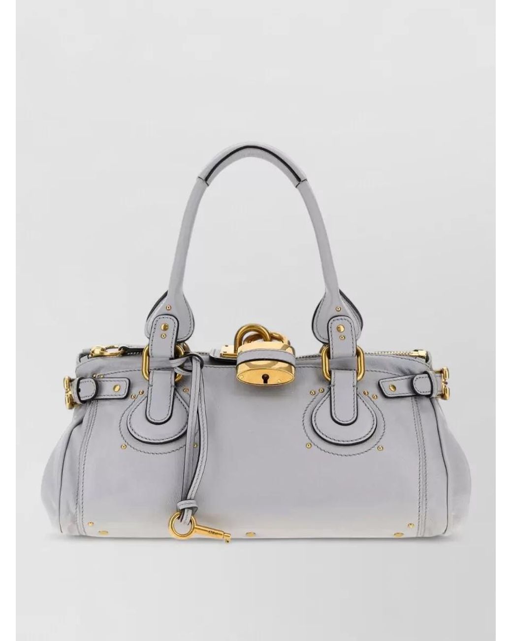Chloé Gray Paddington Leather Clutch Bag