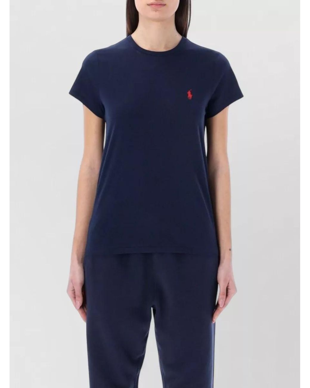Polo Ralph Lauren Blue Cotton Slim-Fit Logo-Embroidered T-Shirt