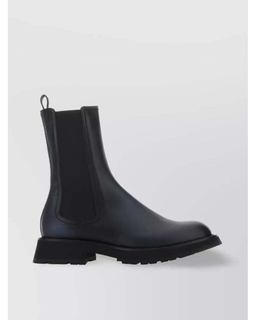 McQueen Black Leather Chelsea Boots for men