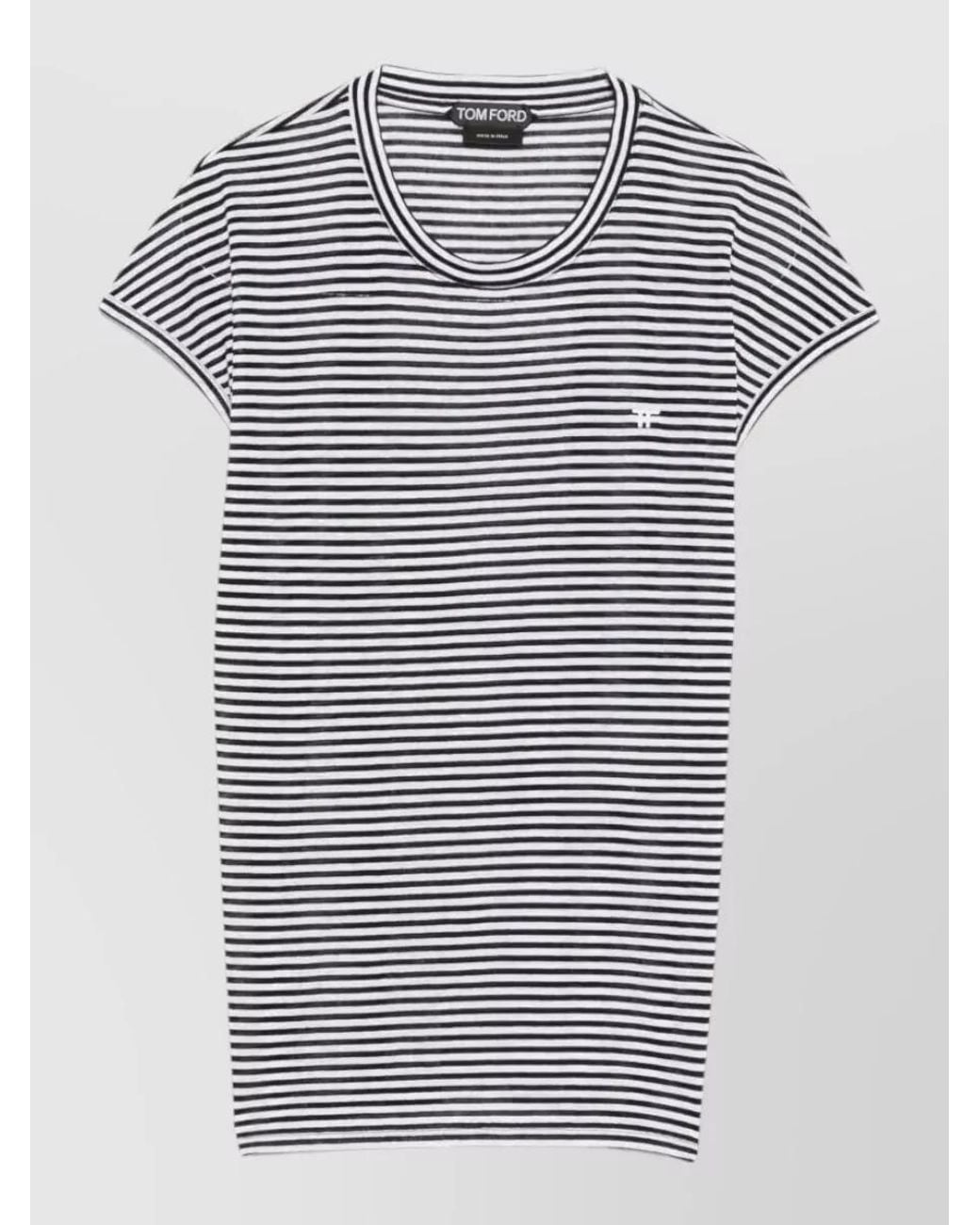 Tom Ford Blue Striped Viscose T-Shirt