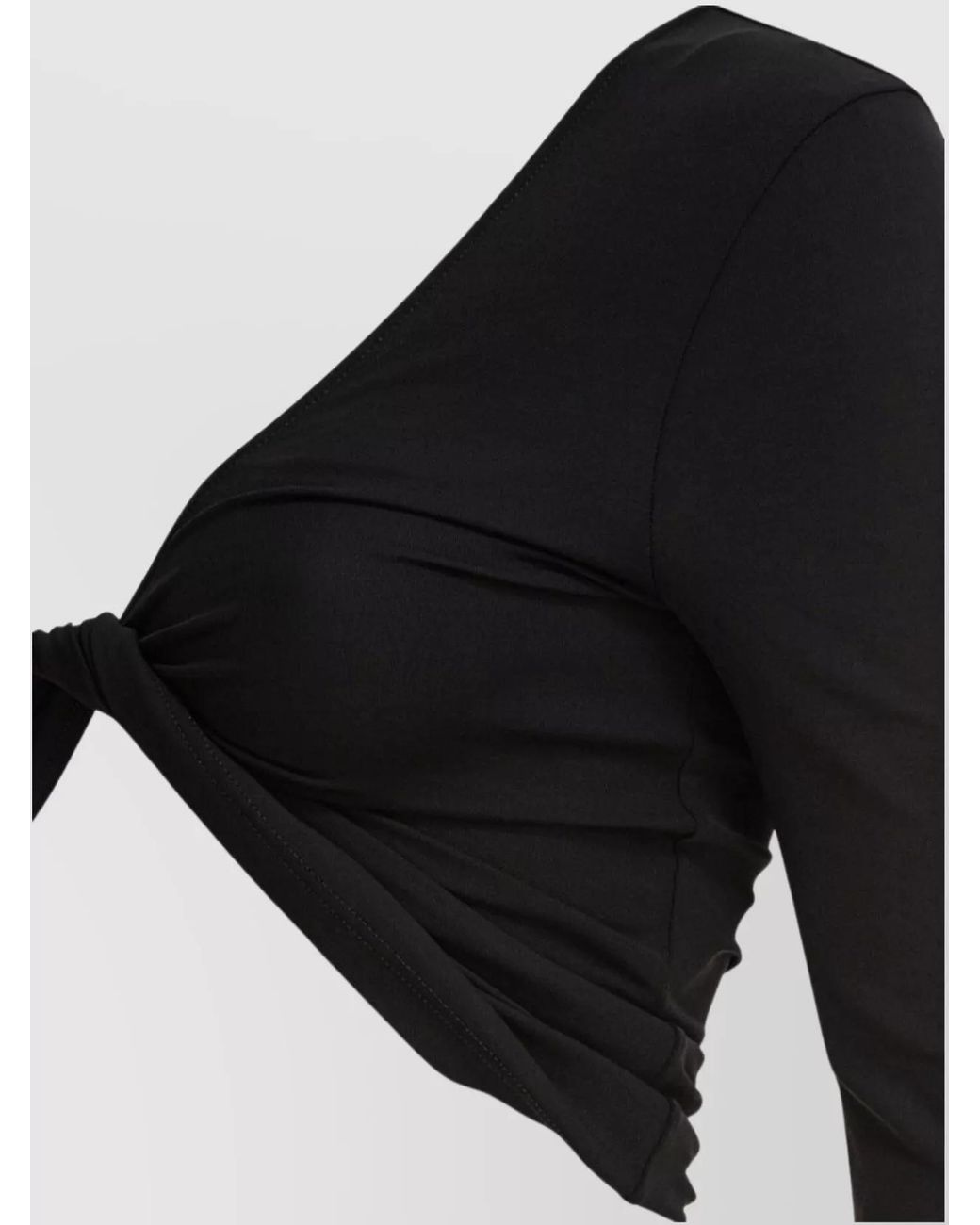 Courreges Black One-Shoulder Crop Top