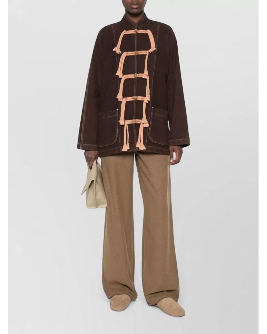 Uma Wang Brown Single-Breasted Wool Coat