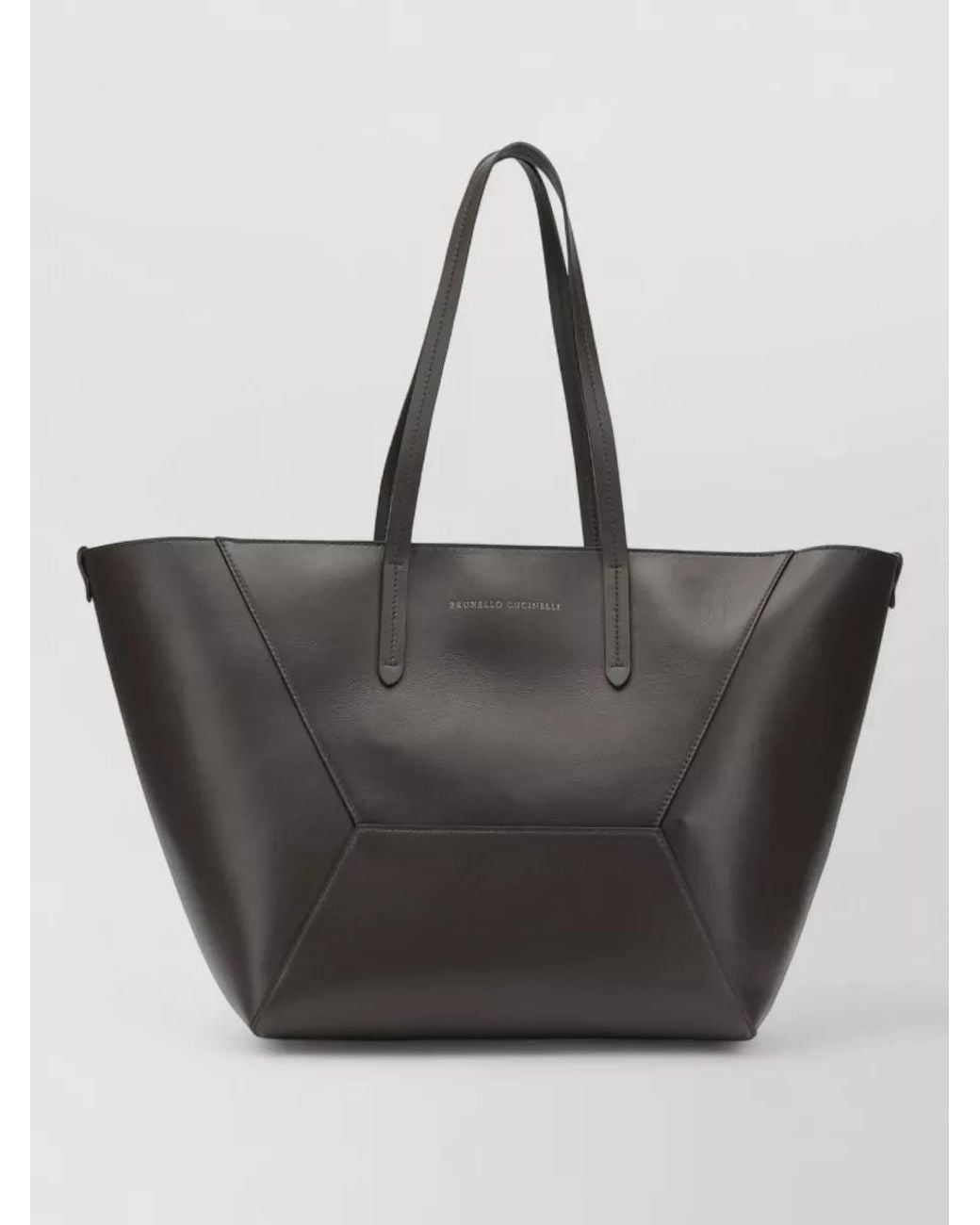 Brunello Cucinelli Black Large Leather Shoulder Bag