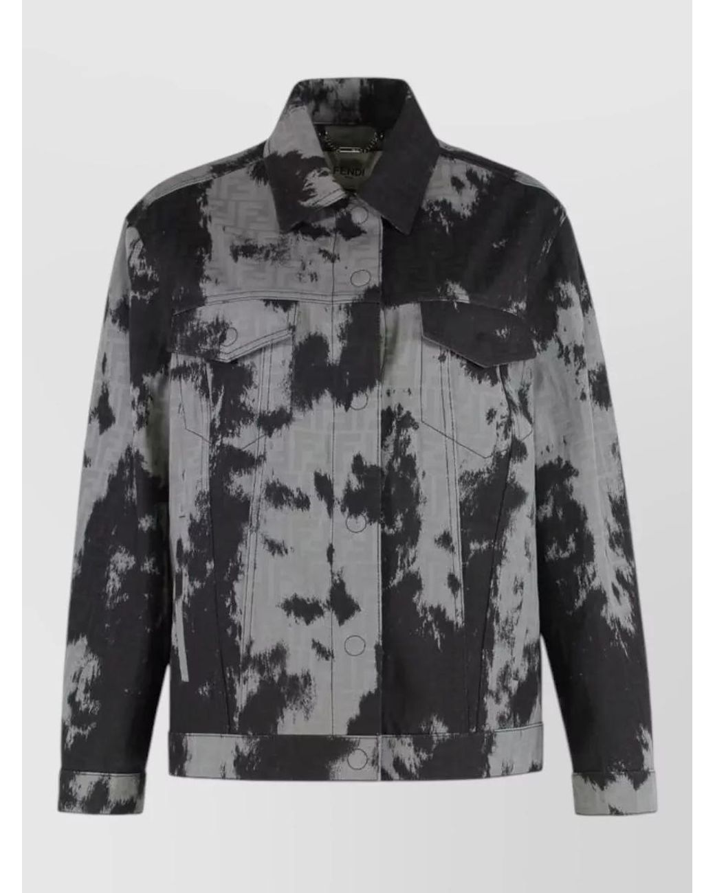 Fendi Gray Denim Oversized Jacket