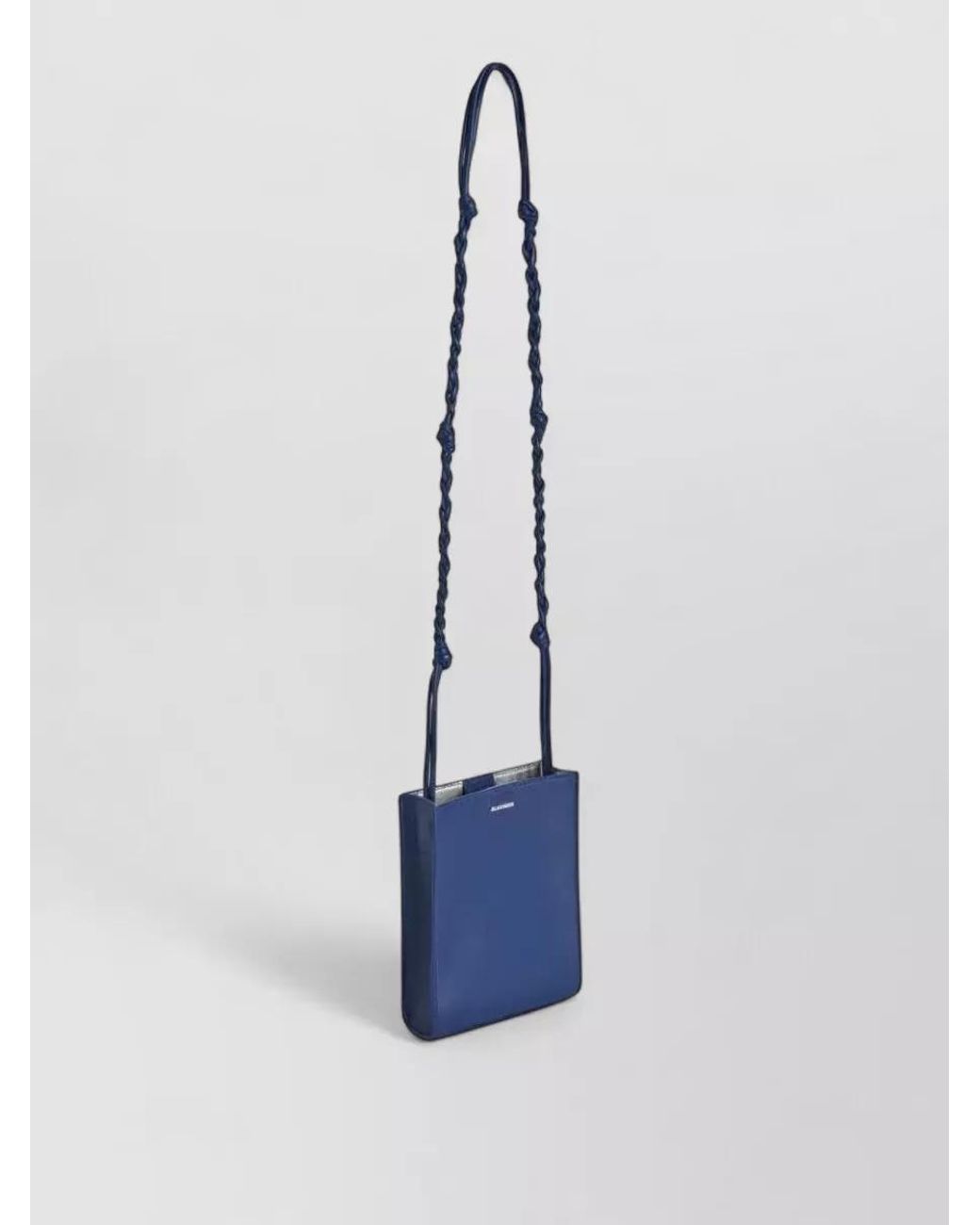 Jil Sander Blue Tangle Small Leather Crossbody Bag