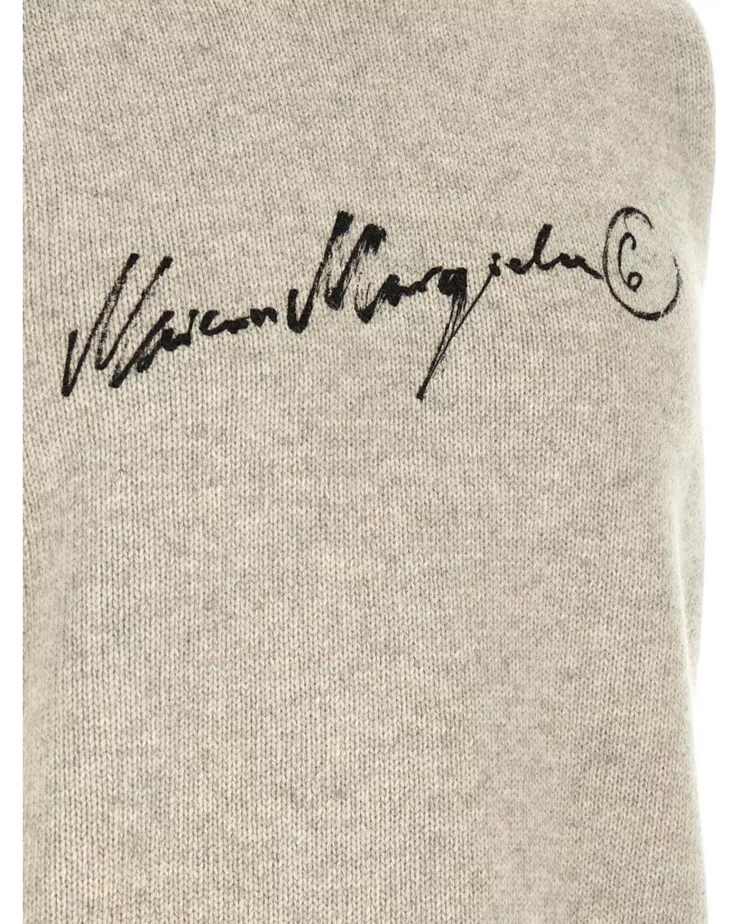 MM6 by Maison Margiela Natural Wool Logo-Print Sleeveless Jumper for men