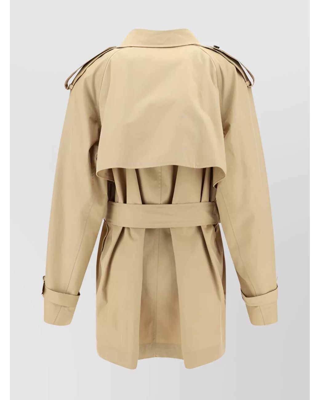 Burberry Natural Cotton Double-Breasted Belted Trench Coat