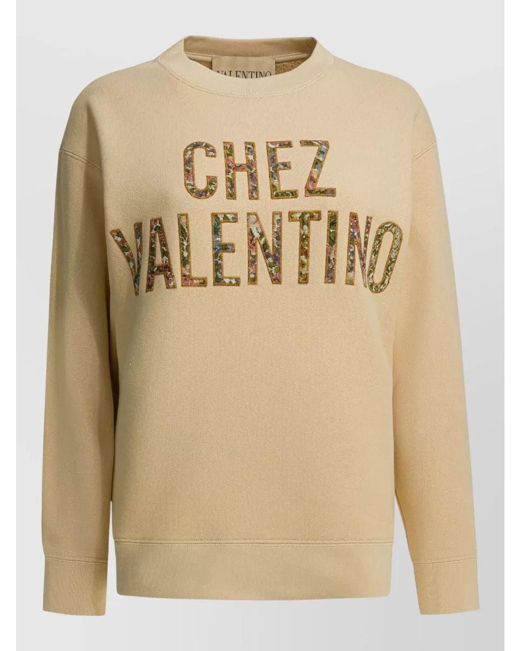 Valentino Natural Cotton Crewneck Sweatshirt