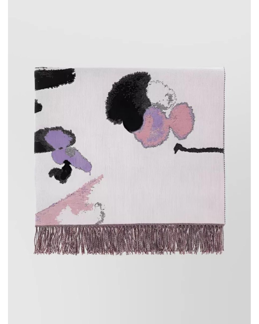 McQueen Multicolor Wool Cashmere Fringed Blanket Scarf