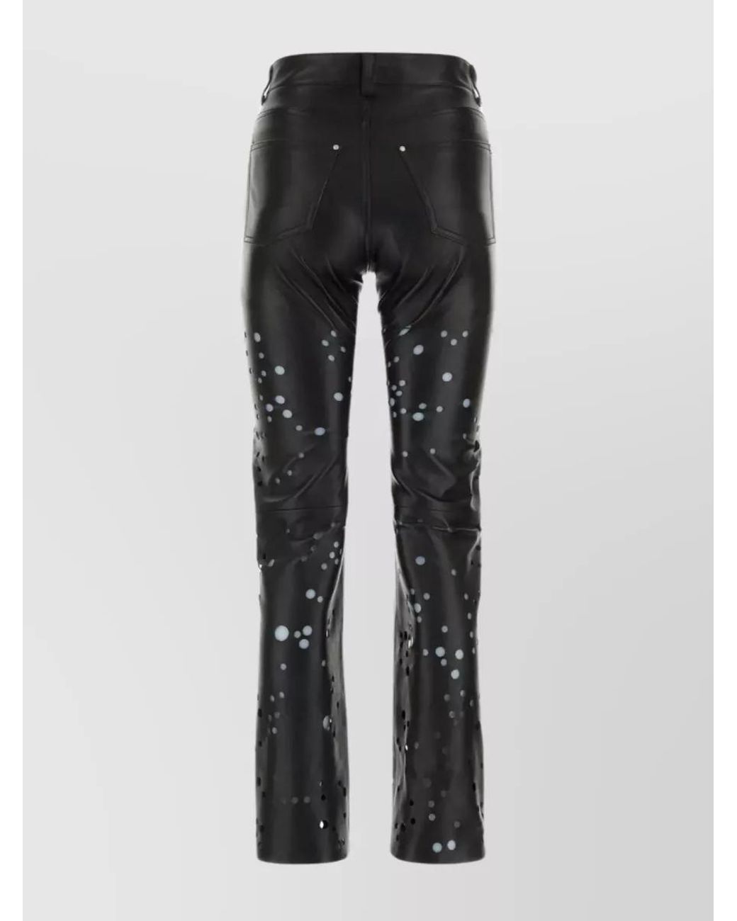 DURAZZI MILANO Black Leather Cutout Trousers