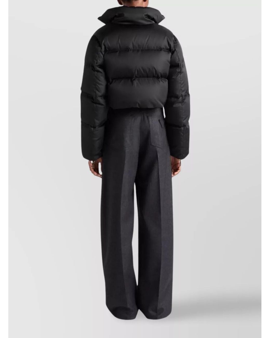 Prada Black Down Cropped Puffer Jacket