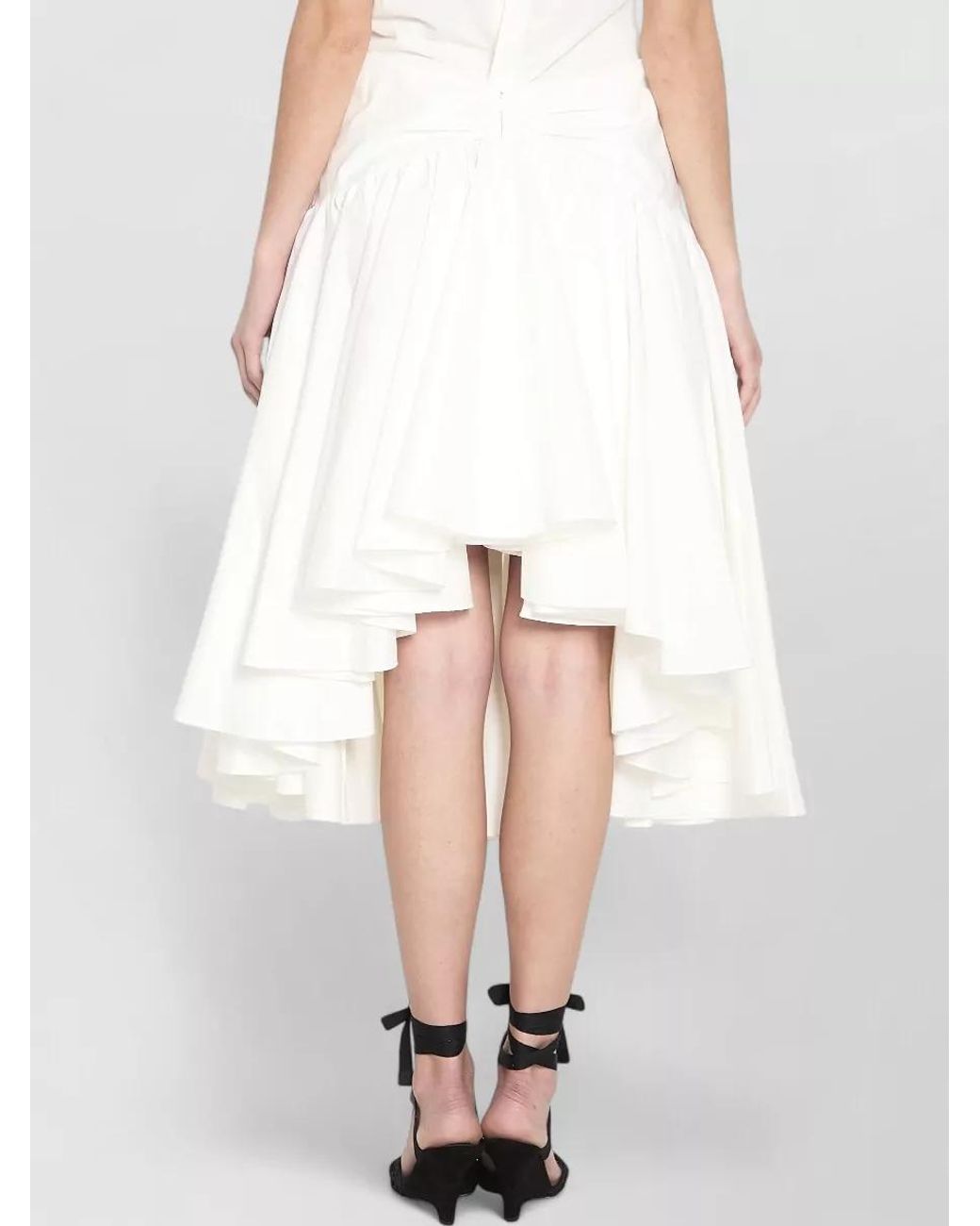 Jacquemus White High-Rise Draped Midi Skirt