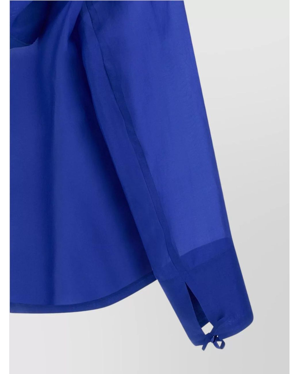 Ferragamo Blue Silk Hooded Long-Sleeve V-Neck Blouse for men
