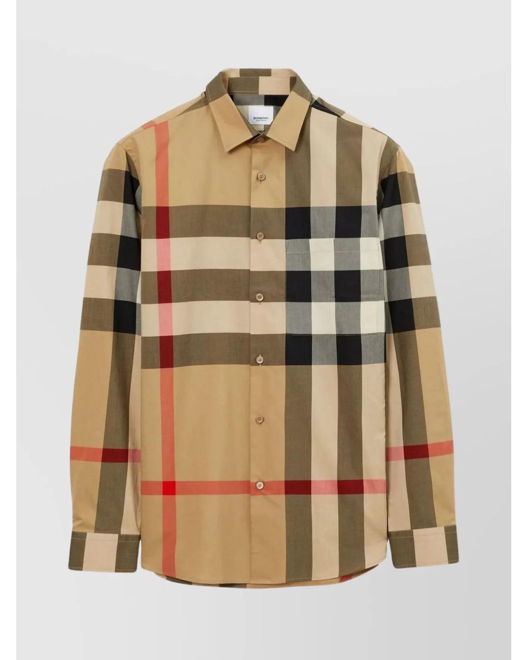 Burberry Natural Check Cotton Slim-Fit Long-Sleeve Shirt for men