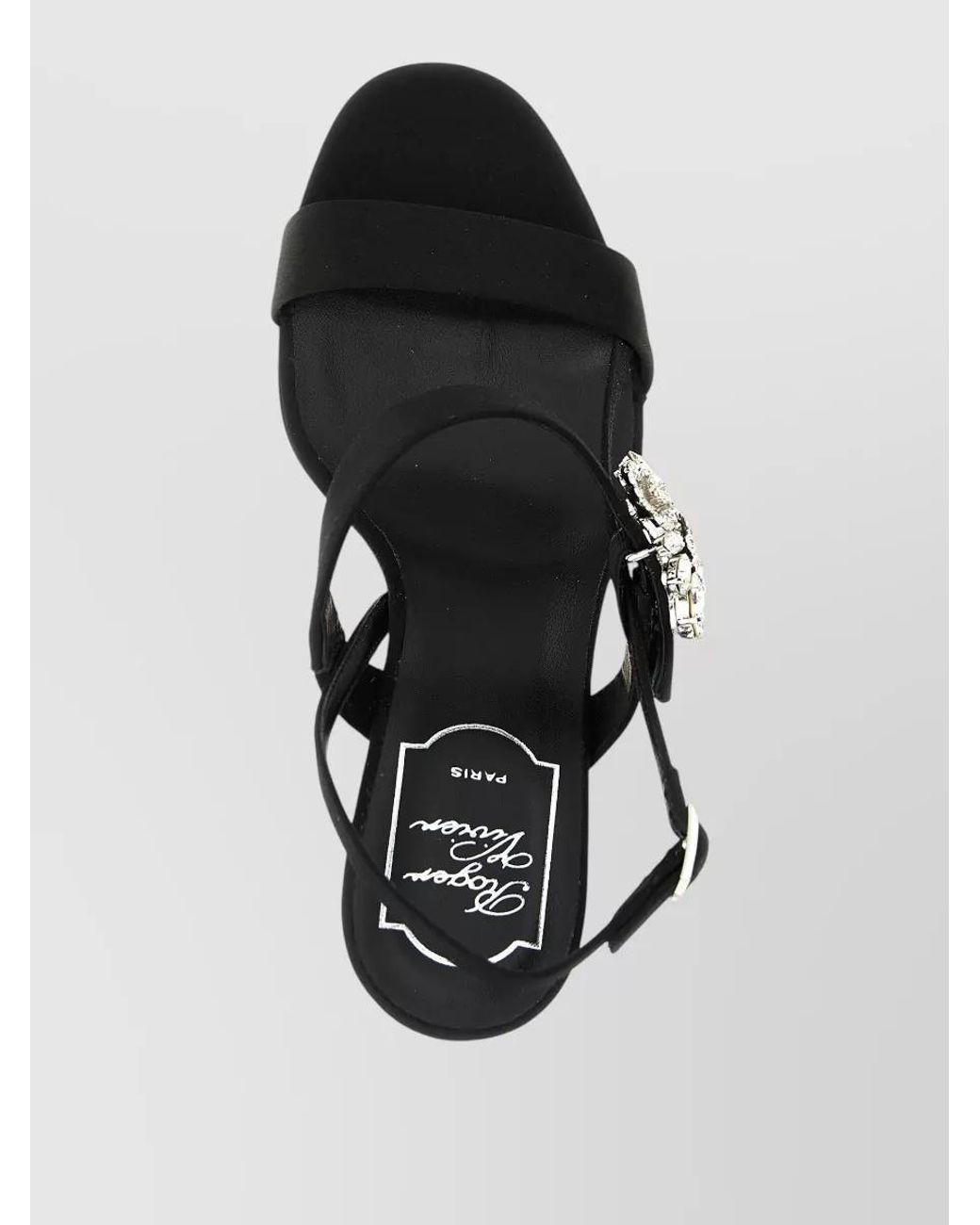 Roger Vivier Black Silk Satin High Heel Sandals
