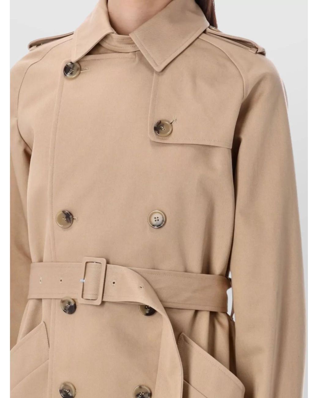 A.P.C. White Cotton Double-Breasted Trench Coat
