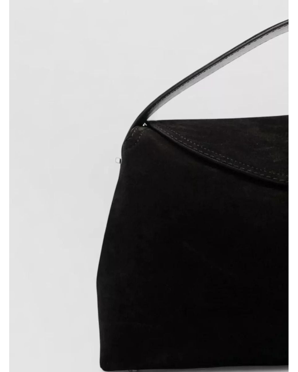 Totême  Black T Lock Suede Structured Metal Top Handle