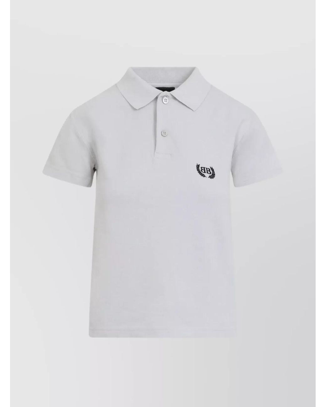 Balenciaga Blue Cotton Ribbed Short-Sleeve Polo Shirt