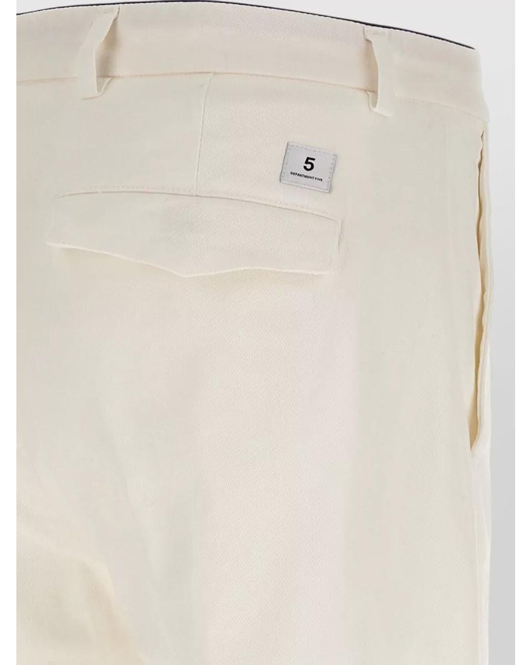 Department 5 White Cotton Regular-Fit Straight-Leg Trousers for men