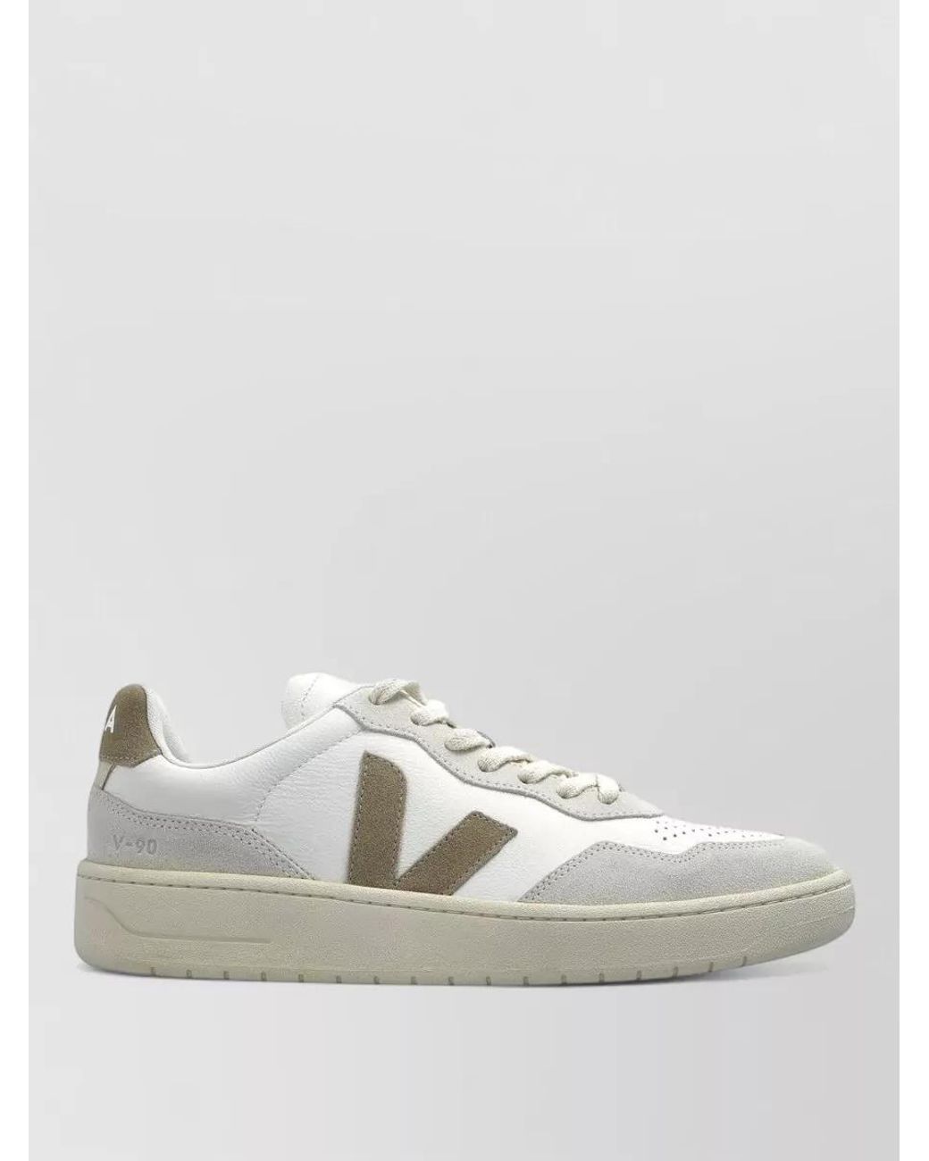 Veja White Leather Lace-Up Sneakers for men