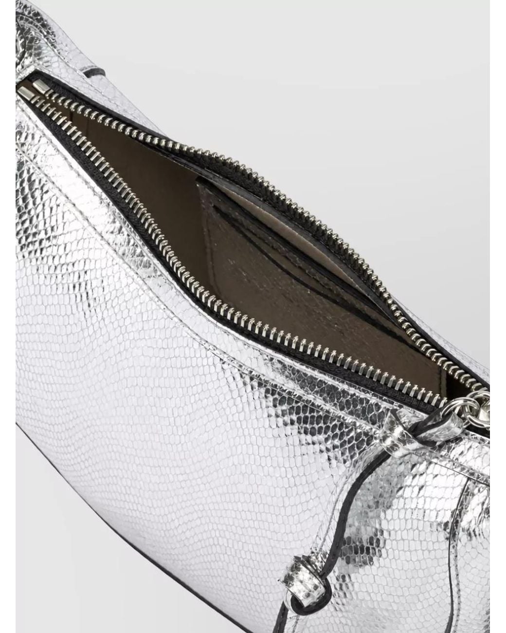 Isabel Marant White Oskan Moon Small Leather Clutch Bag