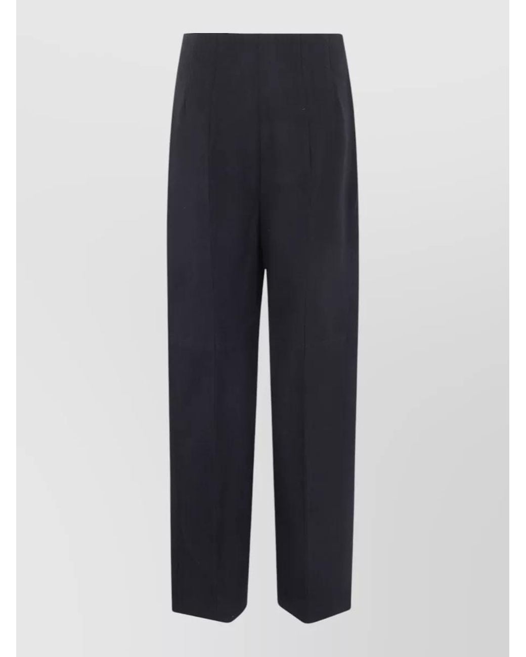 Victoria Beckham Blue Virgin Wool Wide-Leg Trousers