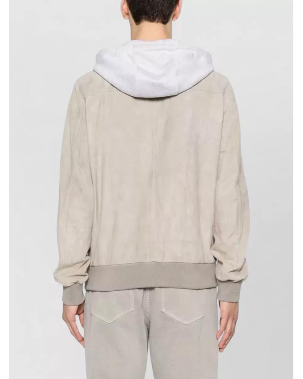 Eleventy Natural Suede Hooded Jacket for men