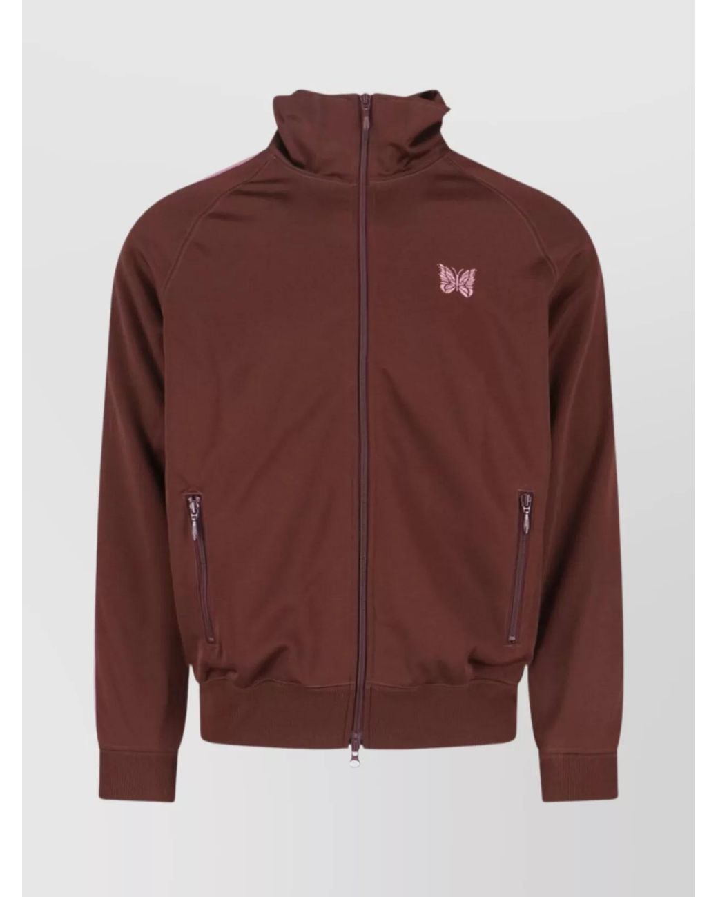 Needles Brown Polyester Zip Sweatshirt for men