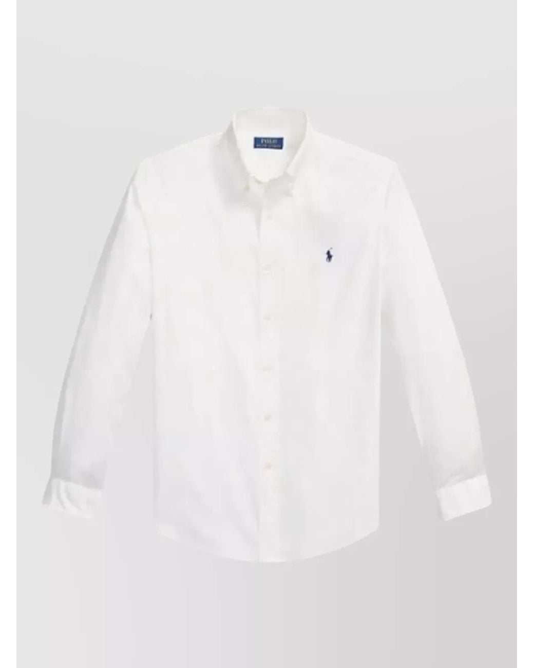 Polo Ralph Lauren Long Sleeve Sport Shirt Button Down Collar in White ...