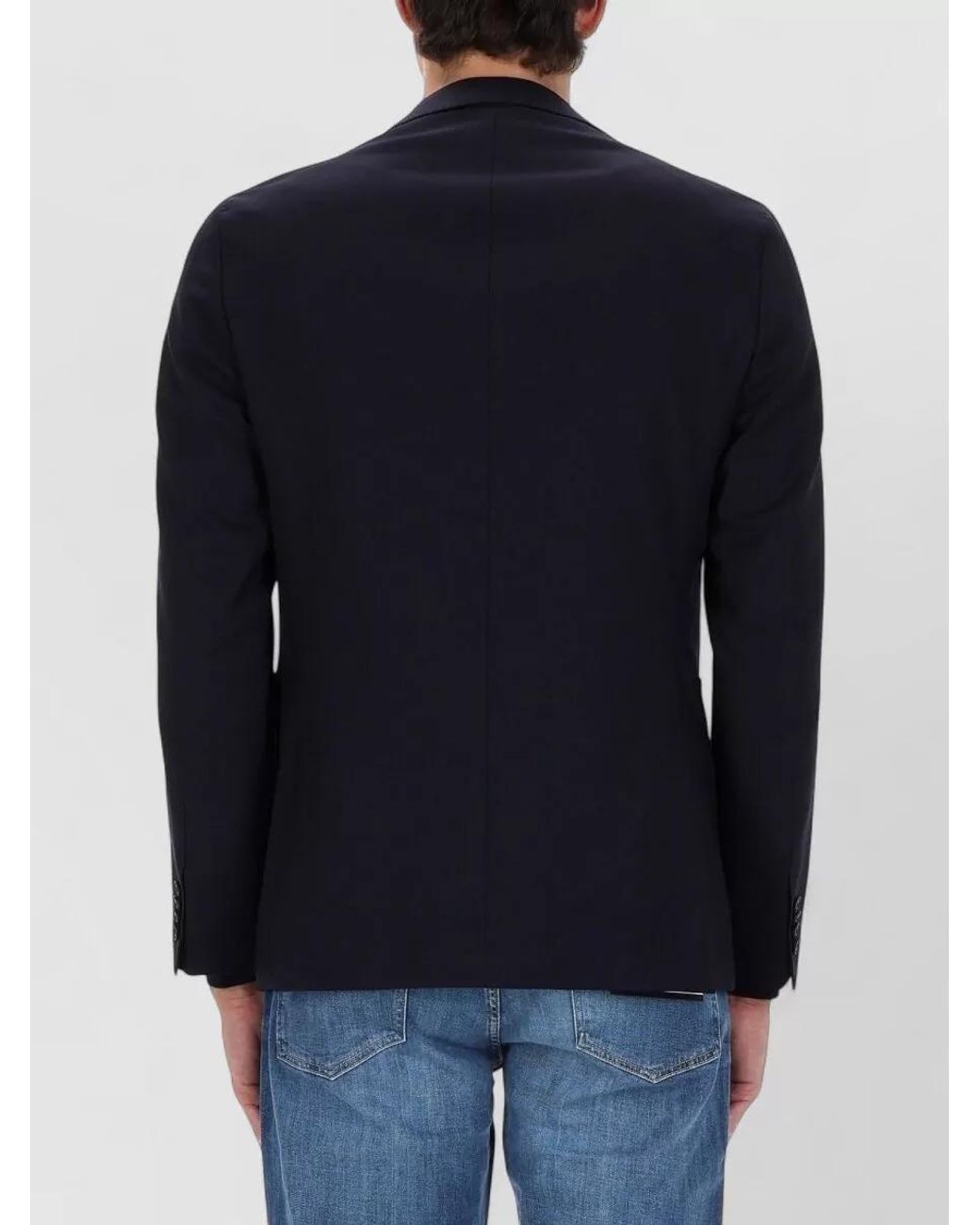 Boss Blue Virgin Wool Blazer for men