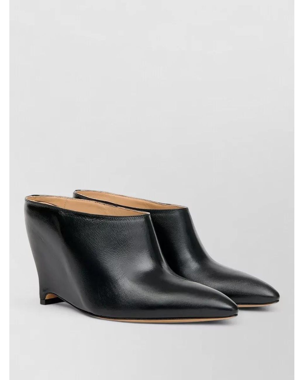 Maison Margiela Black Leather Pointed-Toe Mules