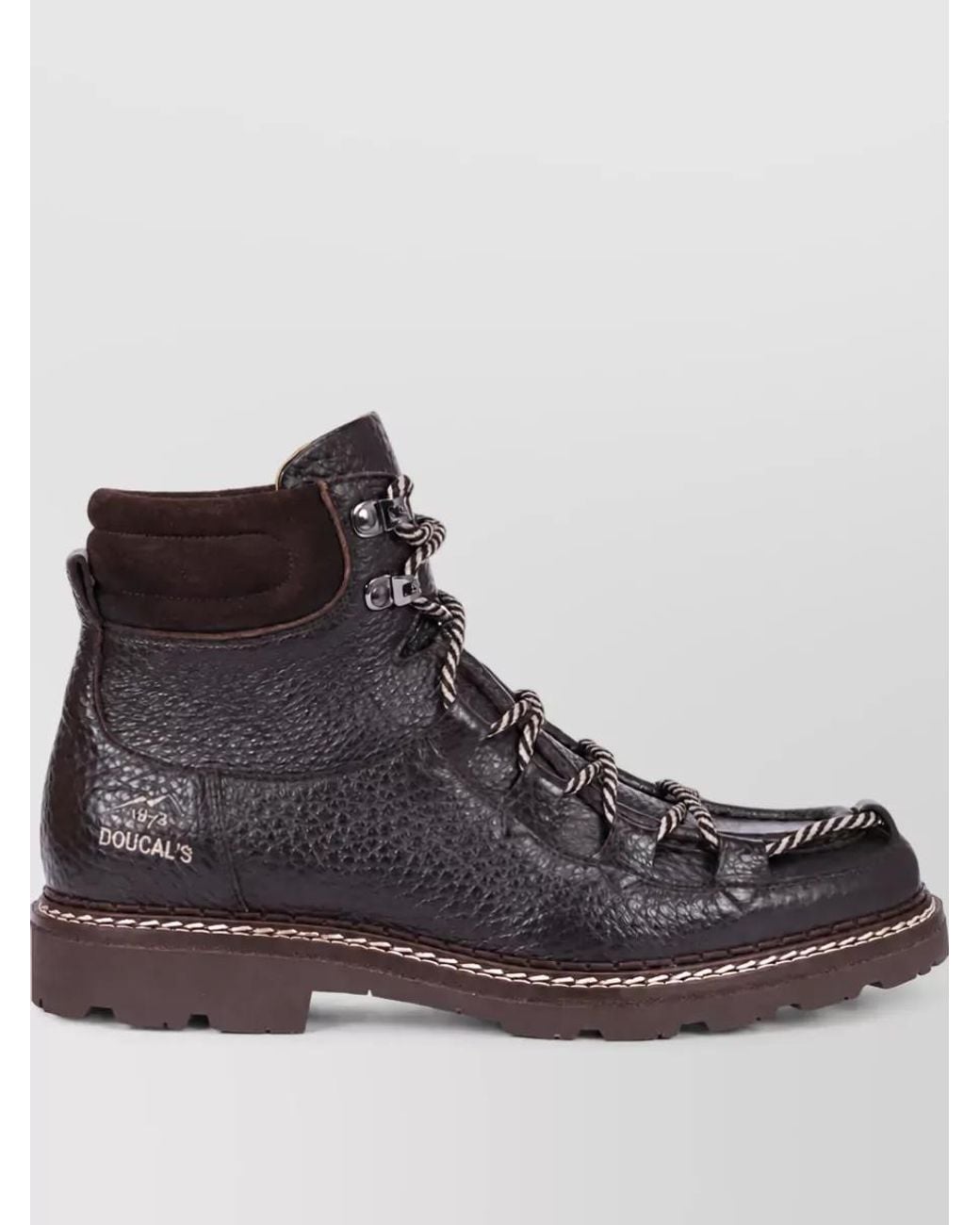 Doucal's Black Leather Ankle Boots for men
