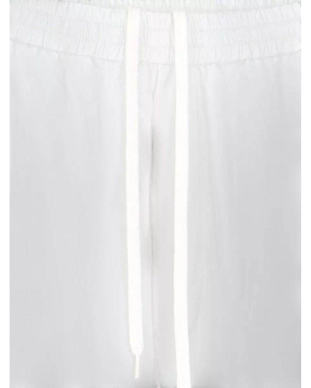 MM6 by Maison Margiela White Wide-Leg Trousers