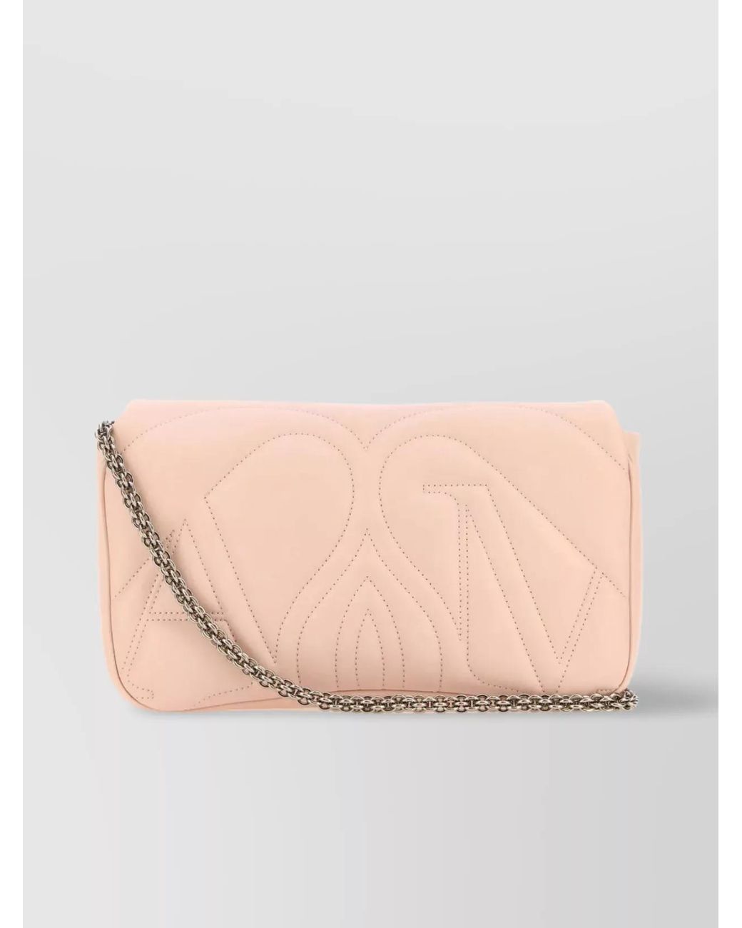 McQueen Pink The Seal Small Leather Shoulder Bag