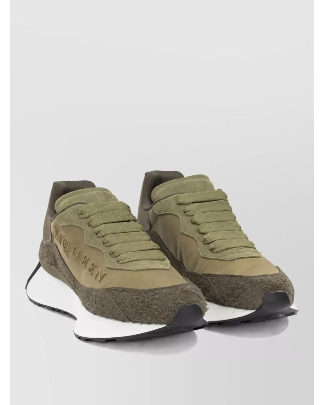 McQueen Green Leather Low-Top Sneakers for men