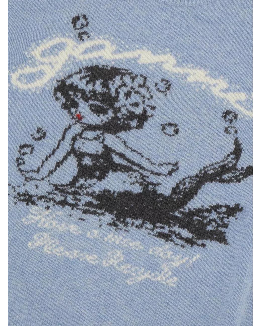 Ganni Blue Wool Blend Sweater