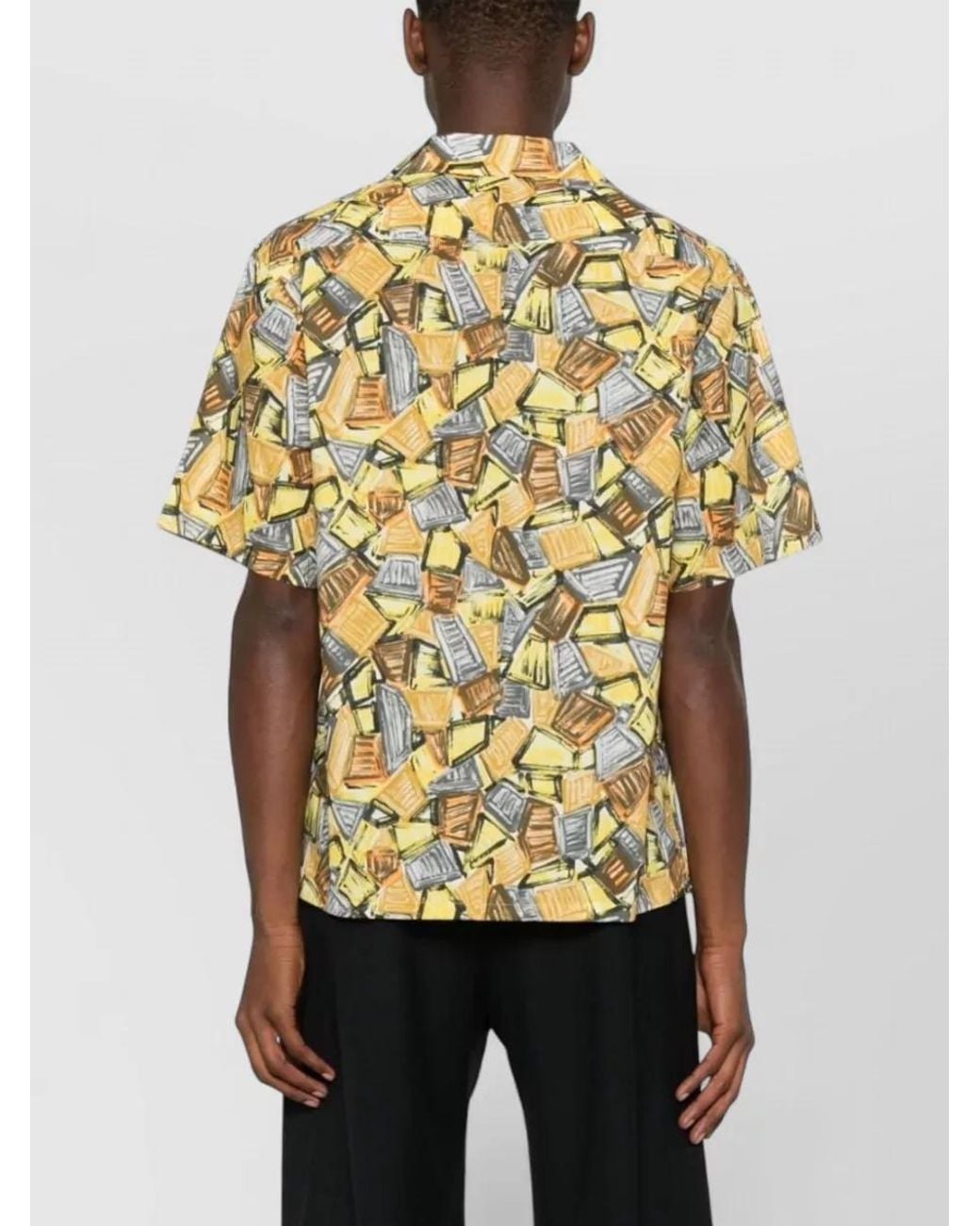 Prada Metallic Cuban Collar Shirt for men