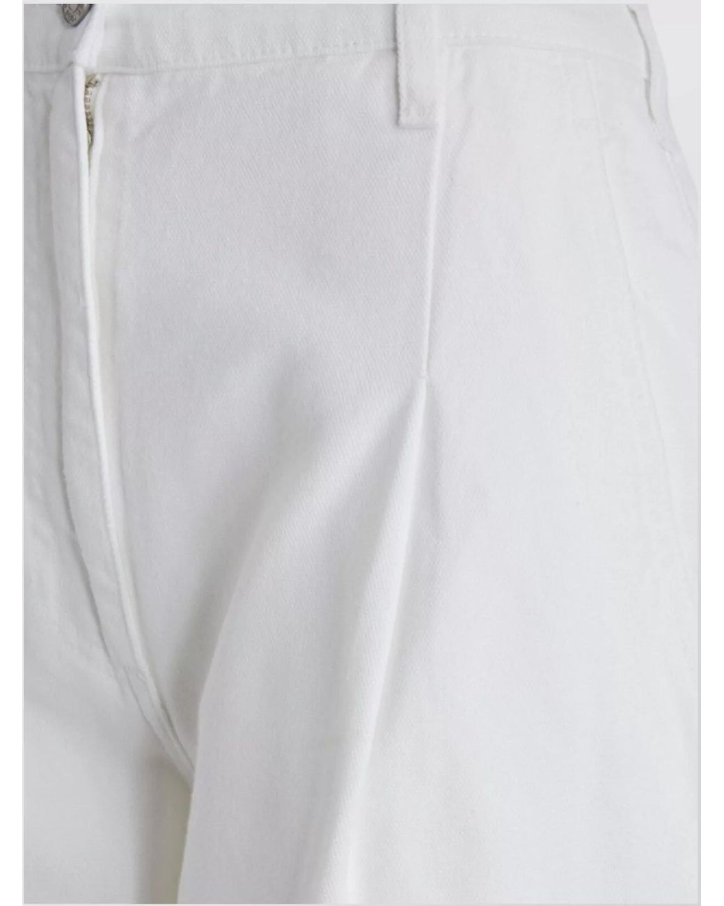 Philosophy White Cotton Wide-Leg Trousers