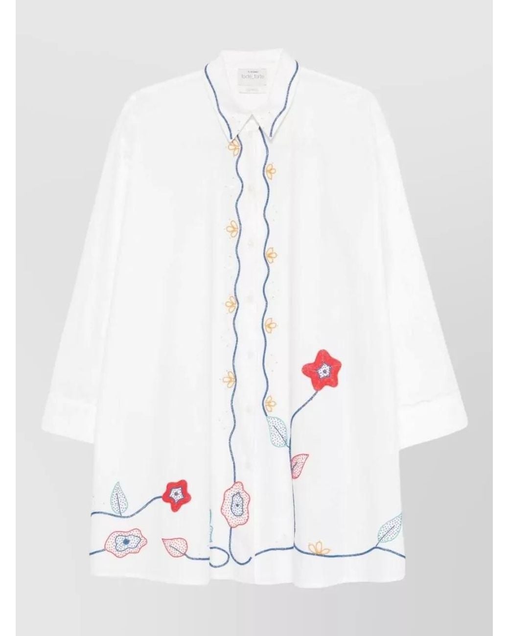 Forte_forte White Embroidered Cotton Mini Dress