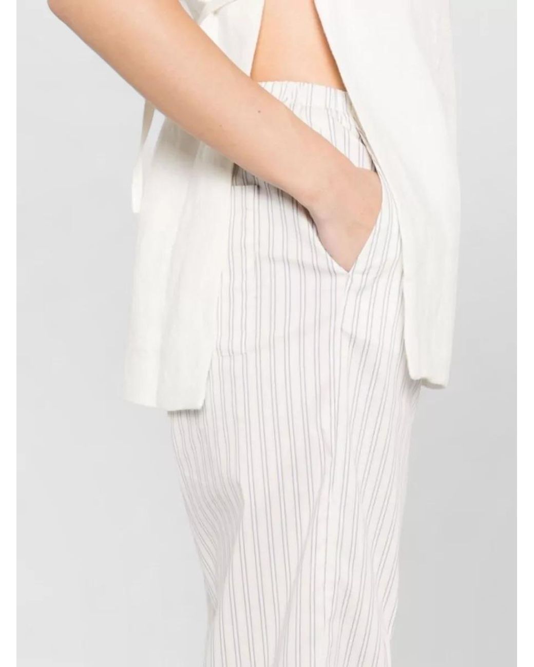 IRO White Striped Wide-Leg Trousers
